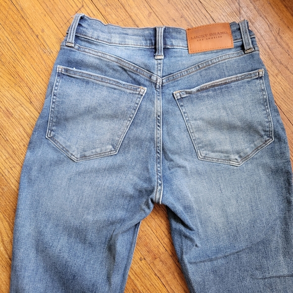 Lucky Brand High Waisted Raw Hem Skinny Jeans Size 28 - Picture 4 of 8